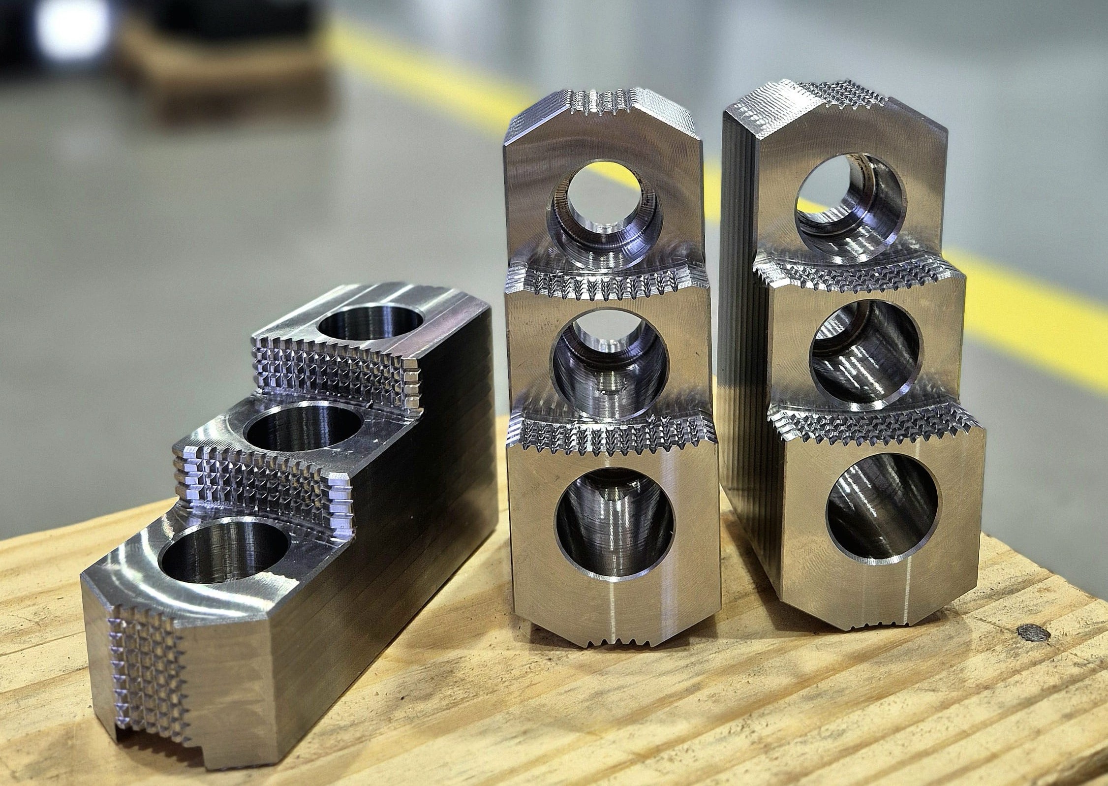 Conjunto de castanhas especiais usinadas sob medida pela Metalmarchi