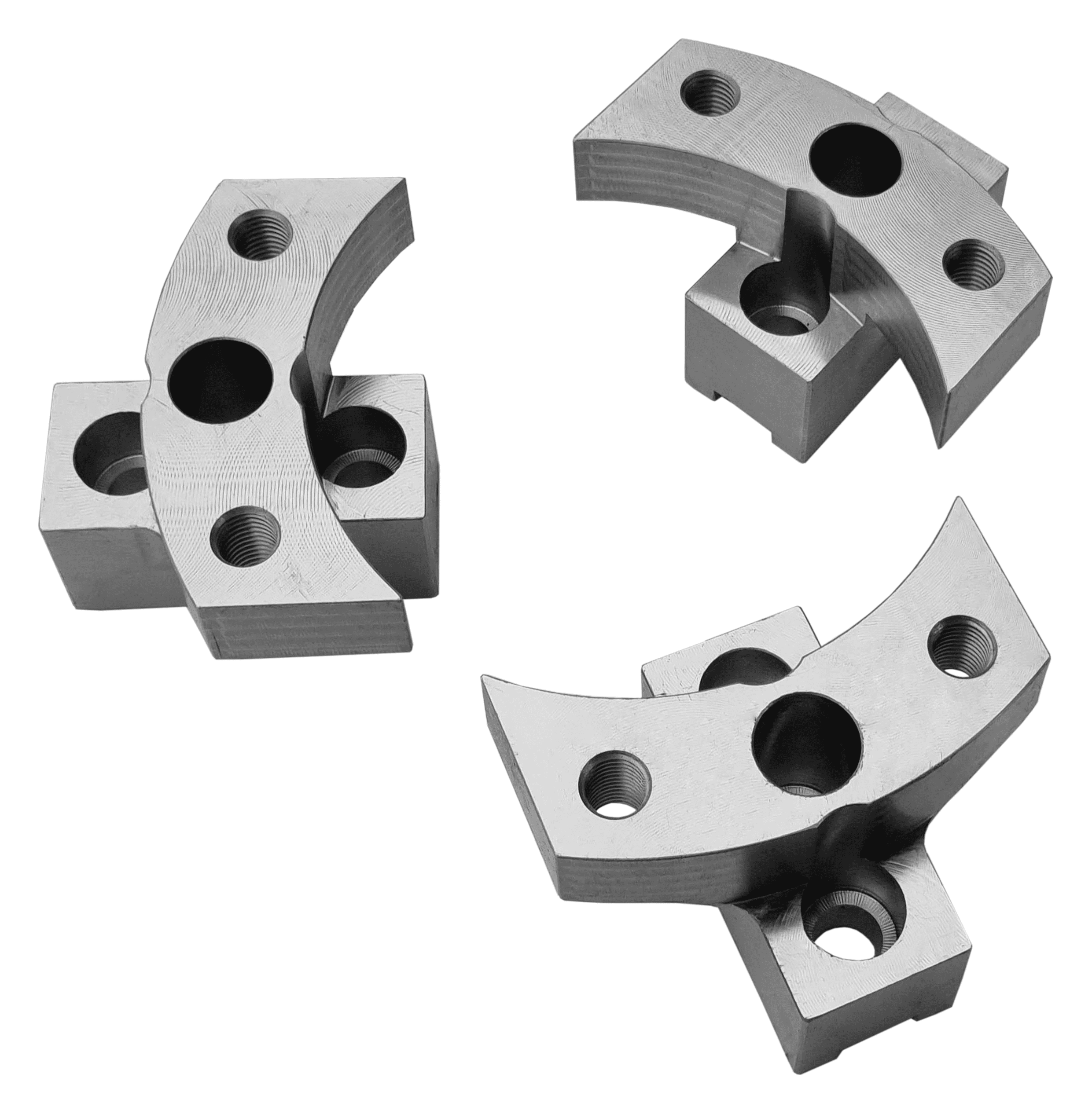 Conjunto de componentes especiais curvos usinados pela Metalmarchi